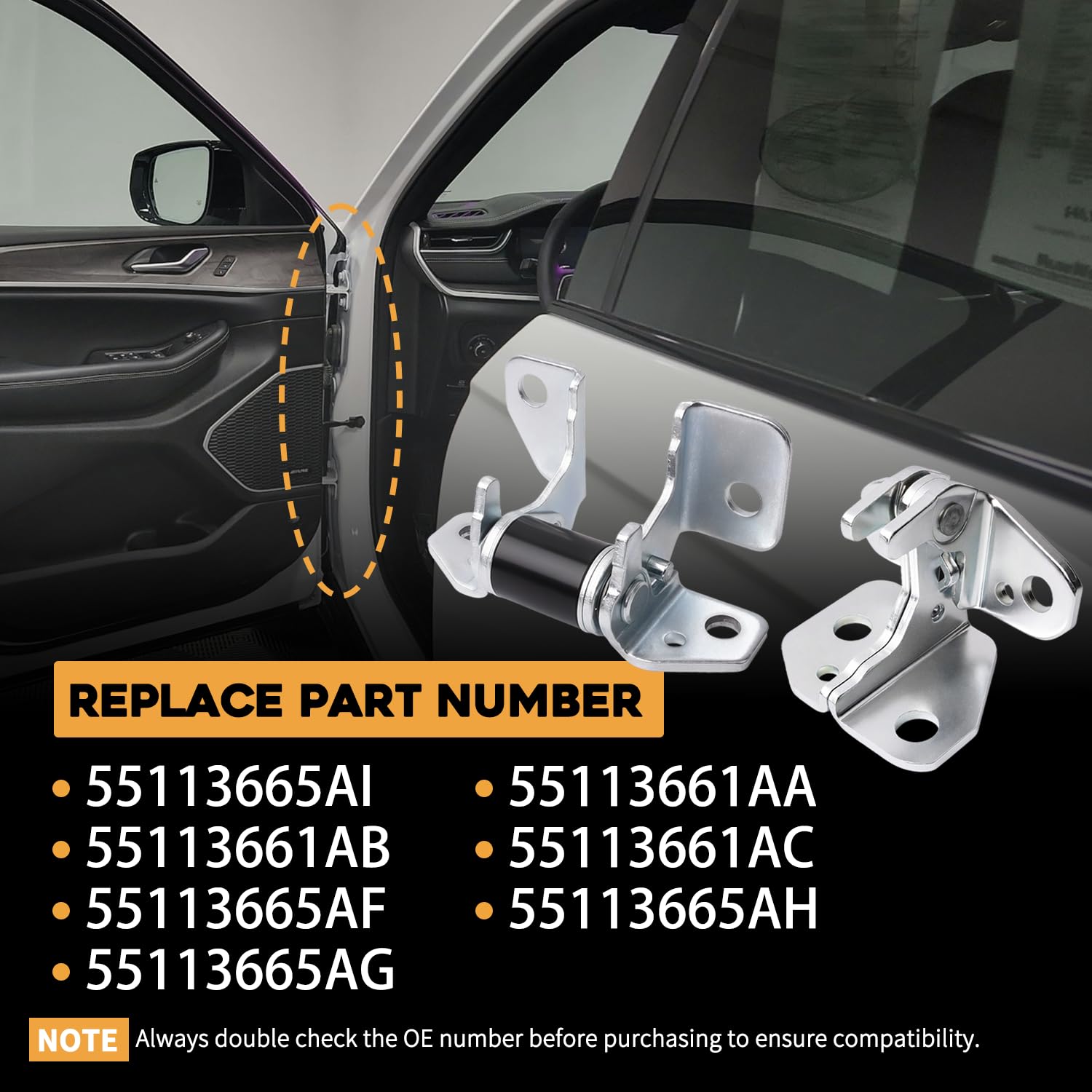 Gaimeila driver-side front door hinge for Jeep Grand Cherokee WK 2022 stabilizes door alignment.