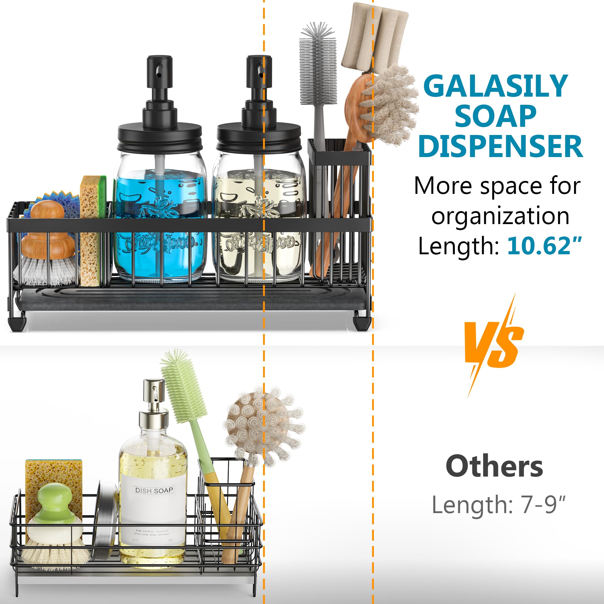 galasily rustproof stainless steel pump on black dispenser for durable daily use