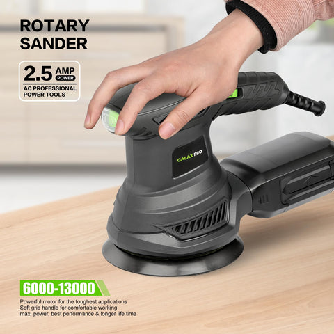 GALAX PRO 2.5A sander side view highlighting compact palm design.
