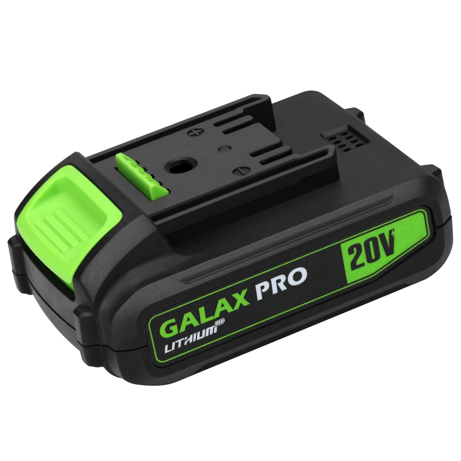 GALAX PRO 20V battery pack with compact design for easy tool swaps.
