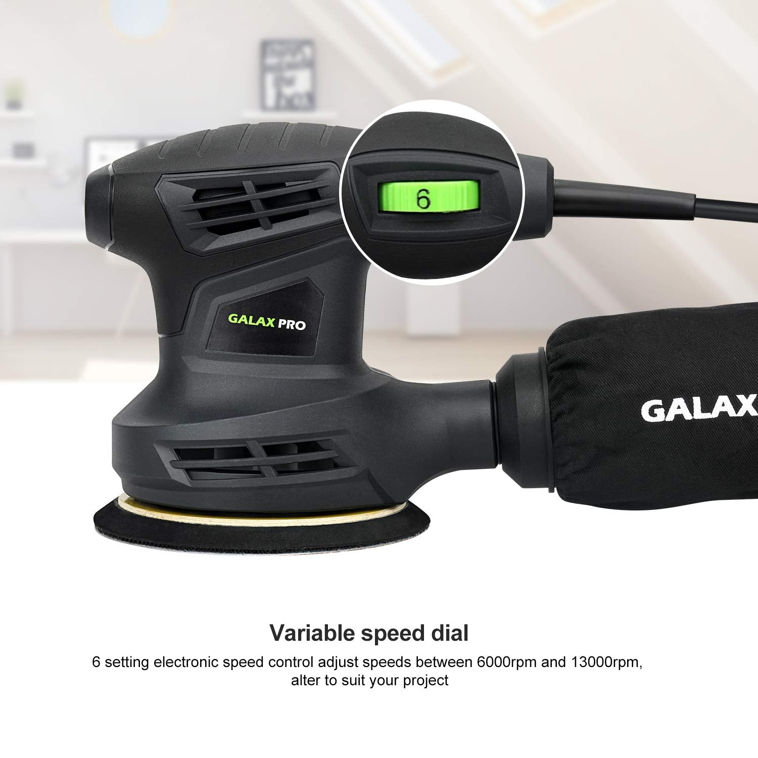 GALAX PRO built-in dust collection keeps the workspace clear during sanding.