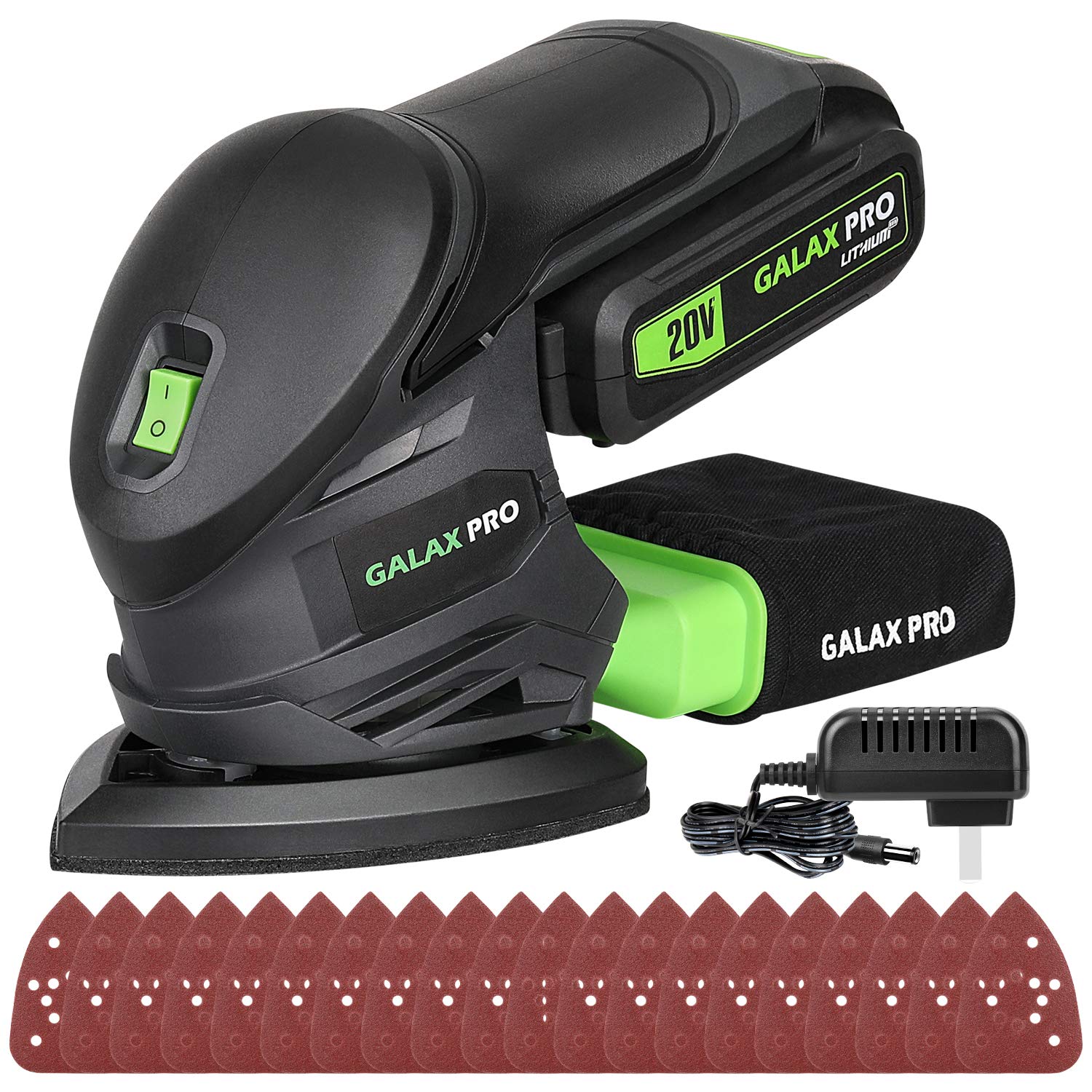 GALAX PRO cordless detail sander compact handle enables precise control in tight spaces.