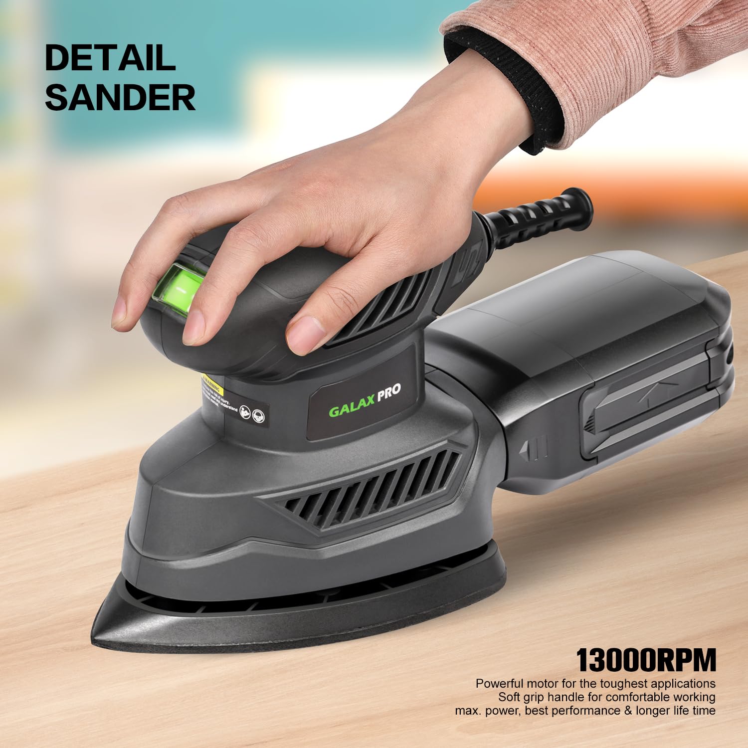 GALAX PRO Detail Sander side view, slim profile for tight gaps.