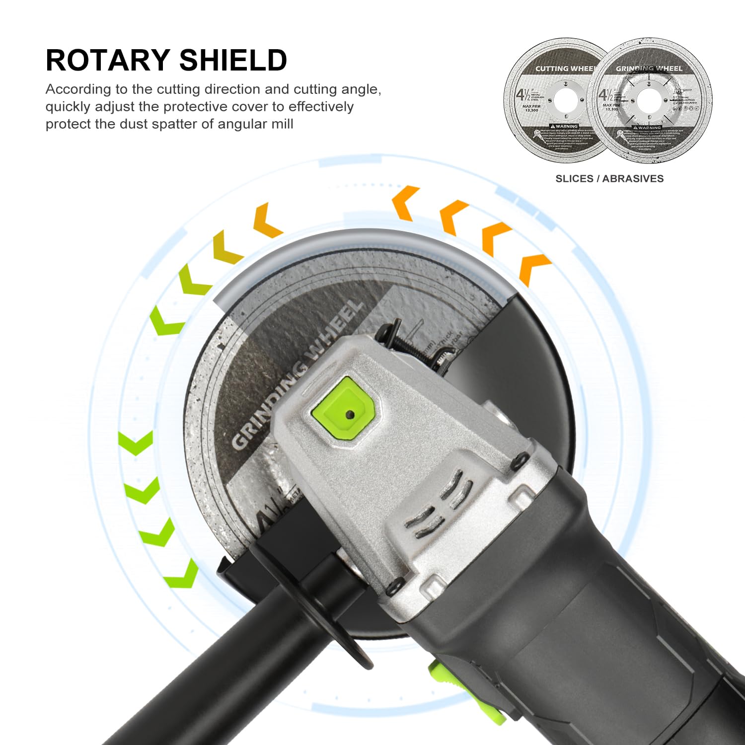 GALAX PRO electric angle grinder with auxiliary handle for improved control
