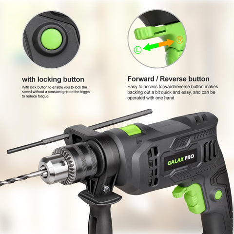 GALAX PRO dual-function switch switches between hammer and drill modes.