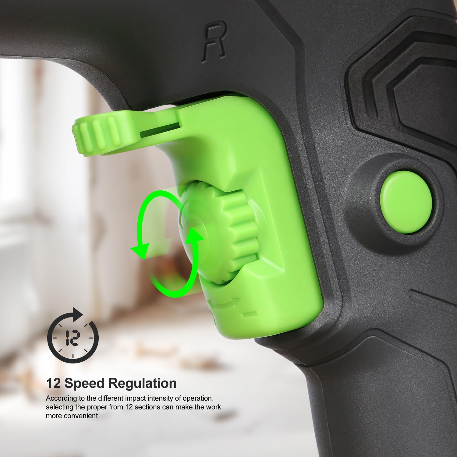 GALAX PRO hammer drill speed dial enables precise impact control across tasks.
