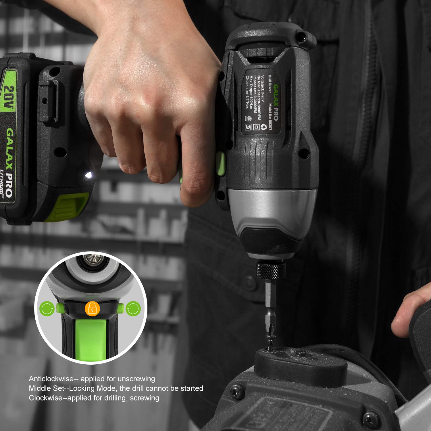 GALAX PRO Impact Driver tool-less bits change for quick bit swaps