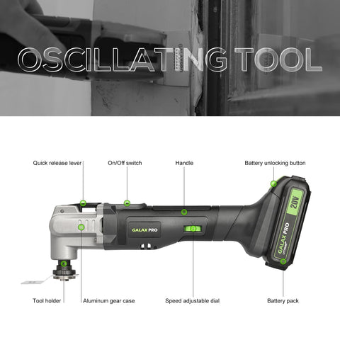 GALAX PRO Power Oscillating Tool fast charger in action delivers rapid recharges.