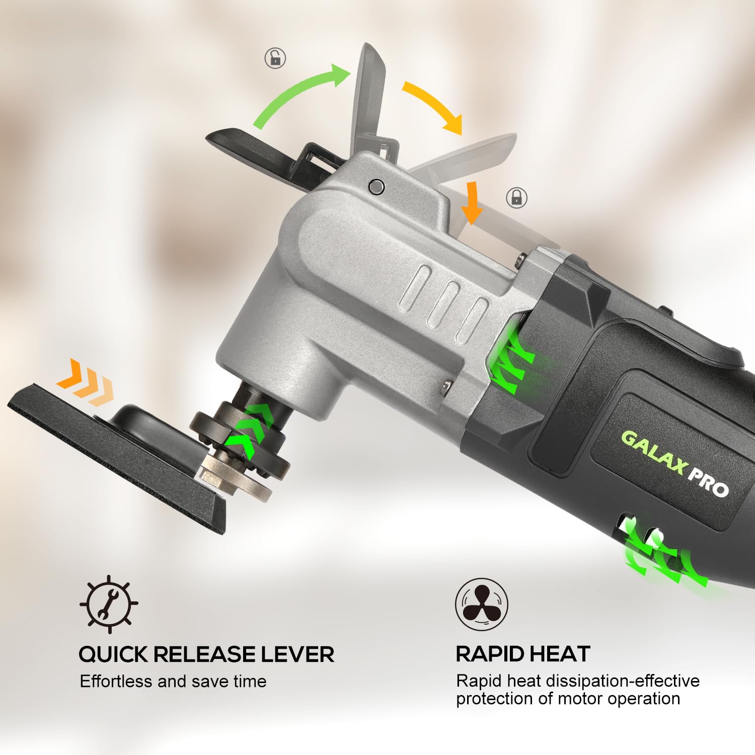 GALAX PRO Power Oscillating Tool kit contents laid out for versatile projects.
