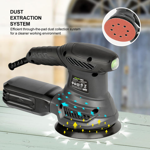 GALAX PRO dust canister attached for clean sanding workflow.
