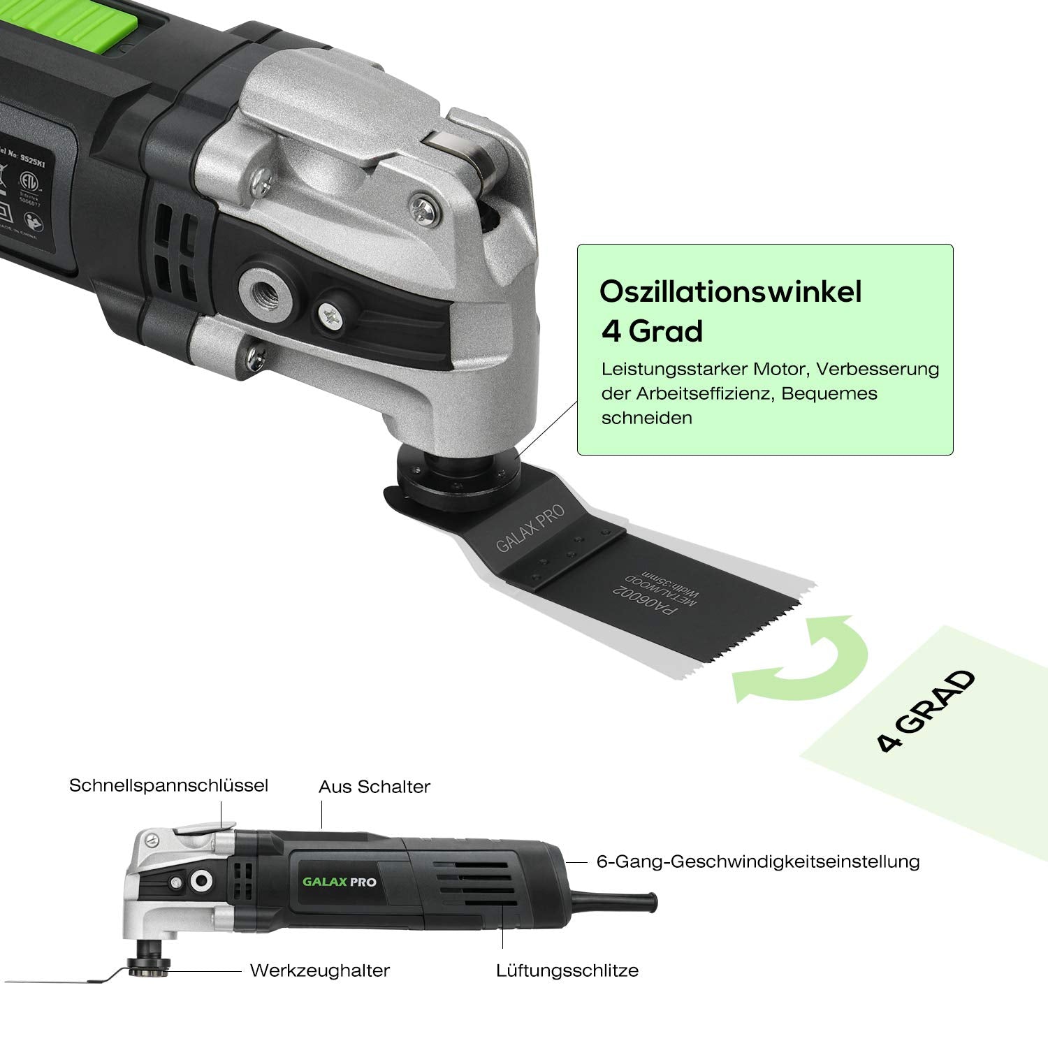 GALAX PRO additional plunge blade handles soft metal tasks