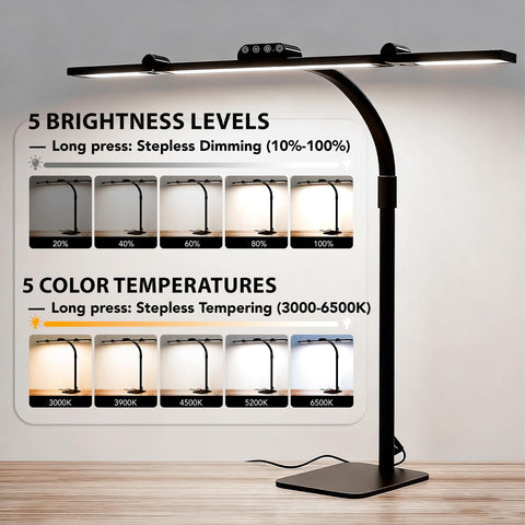 Galnolt LED desk lamp color temperature range from warm to cool for tasks.