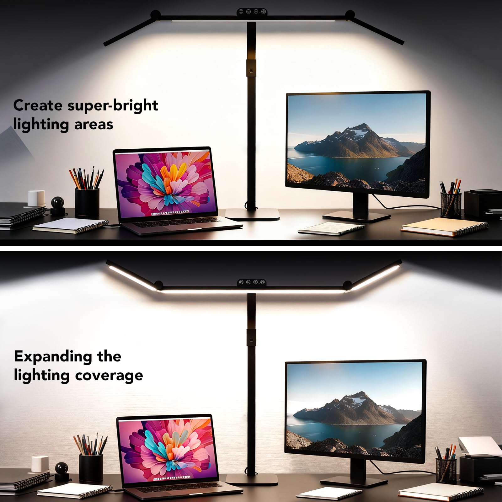 Galnolt LED desk lamp gooseneck offers flexible reach for precise desk illumination.