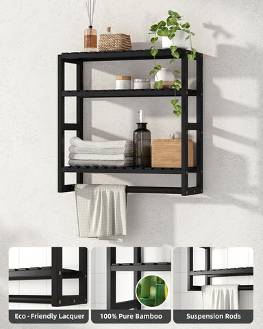 Galood adjustable-height bathroom shelf adapts to your space for flexible organization.