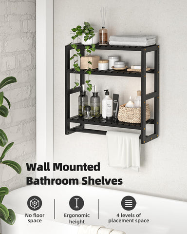 Galood bamboo bathroom shelf adds a stylish, lightweight storage and decor touch.