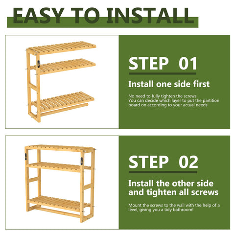 Galood easy-assembly corner shelf fits tight corners without crowding the bathroom.