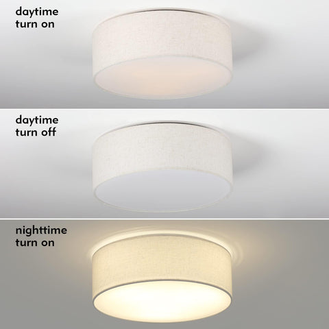 Galtlap linen fabric shade diffuses light for gentle hallway illumination.