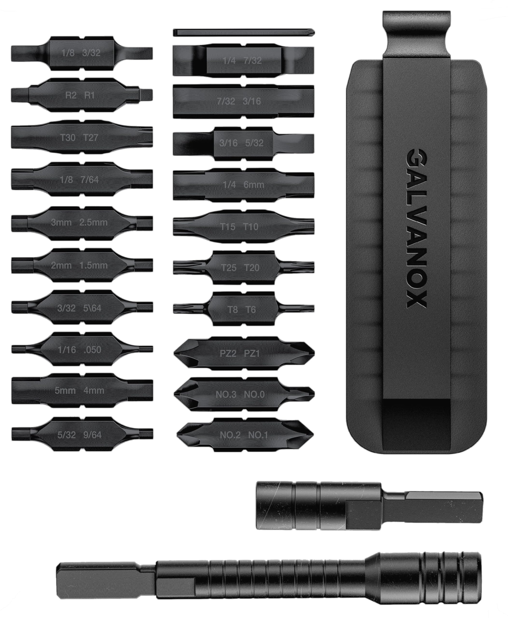 GALVANOX 23pc bits 59HRC stainless—durable access for Leatherman tools.