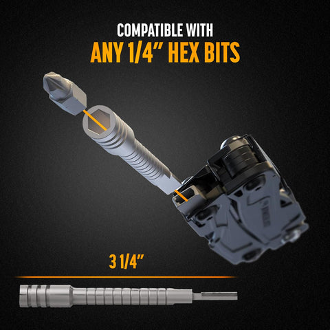 GALVANOX flat-end magnetic bit adapter with secure retention for quick changes.