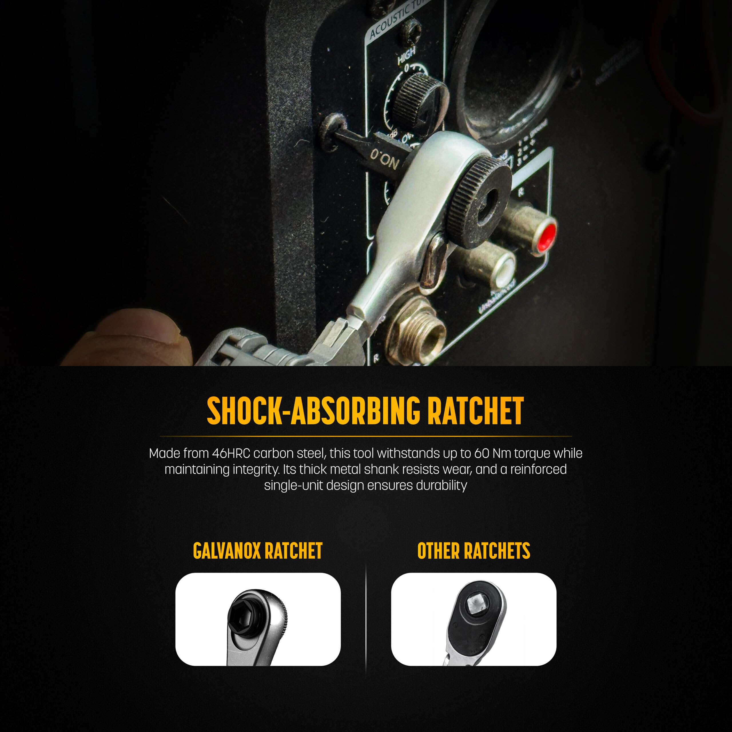 GALVANOX low-profile design fits in restricted spaces.