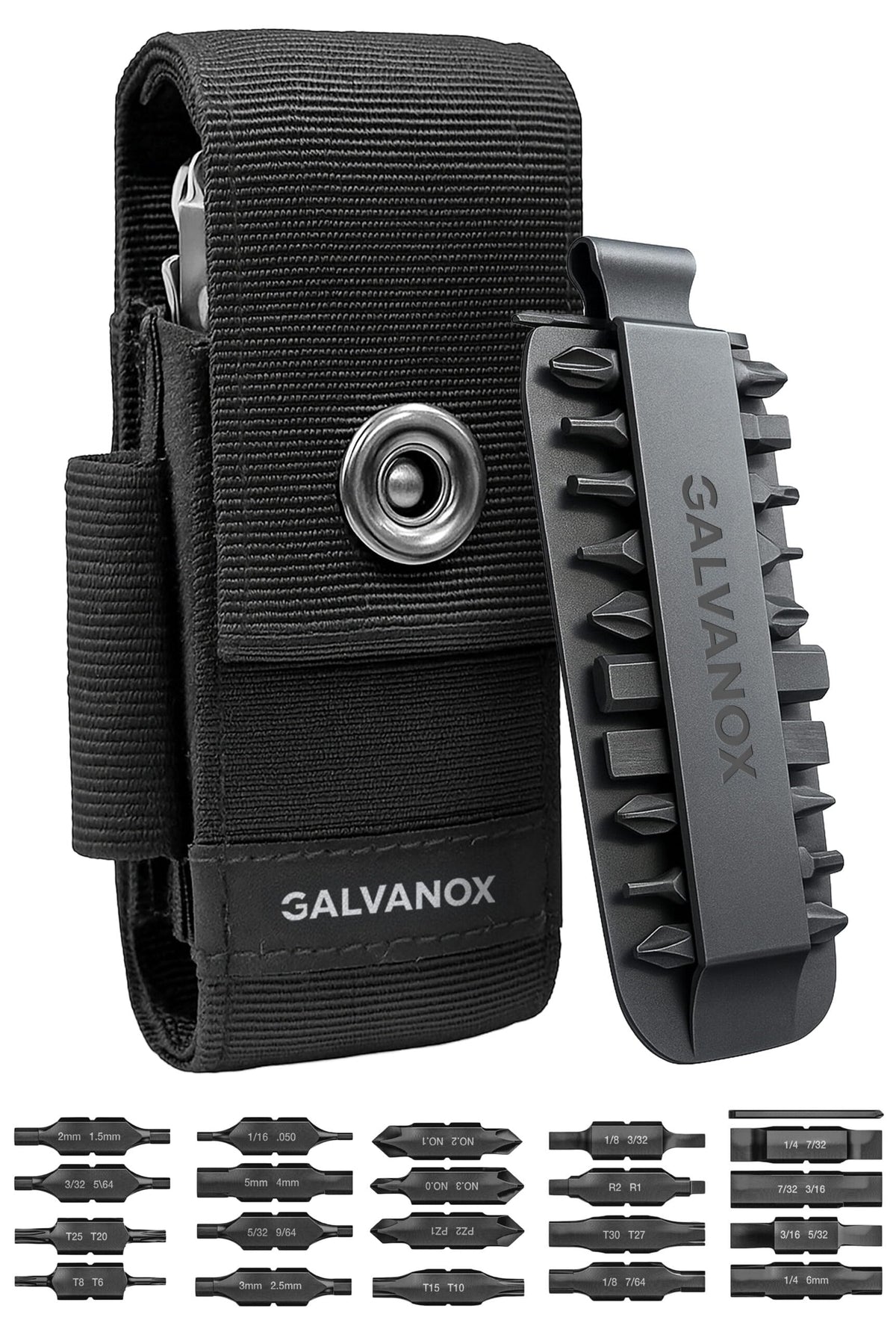 Galvanox nylon sheath securely holds a Leatherman on the belt.