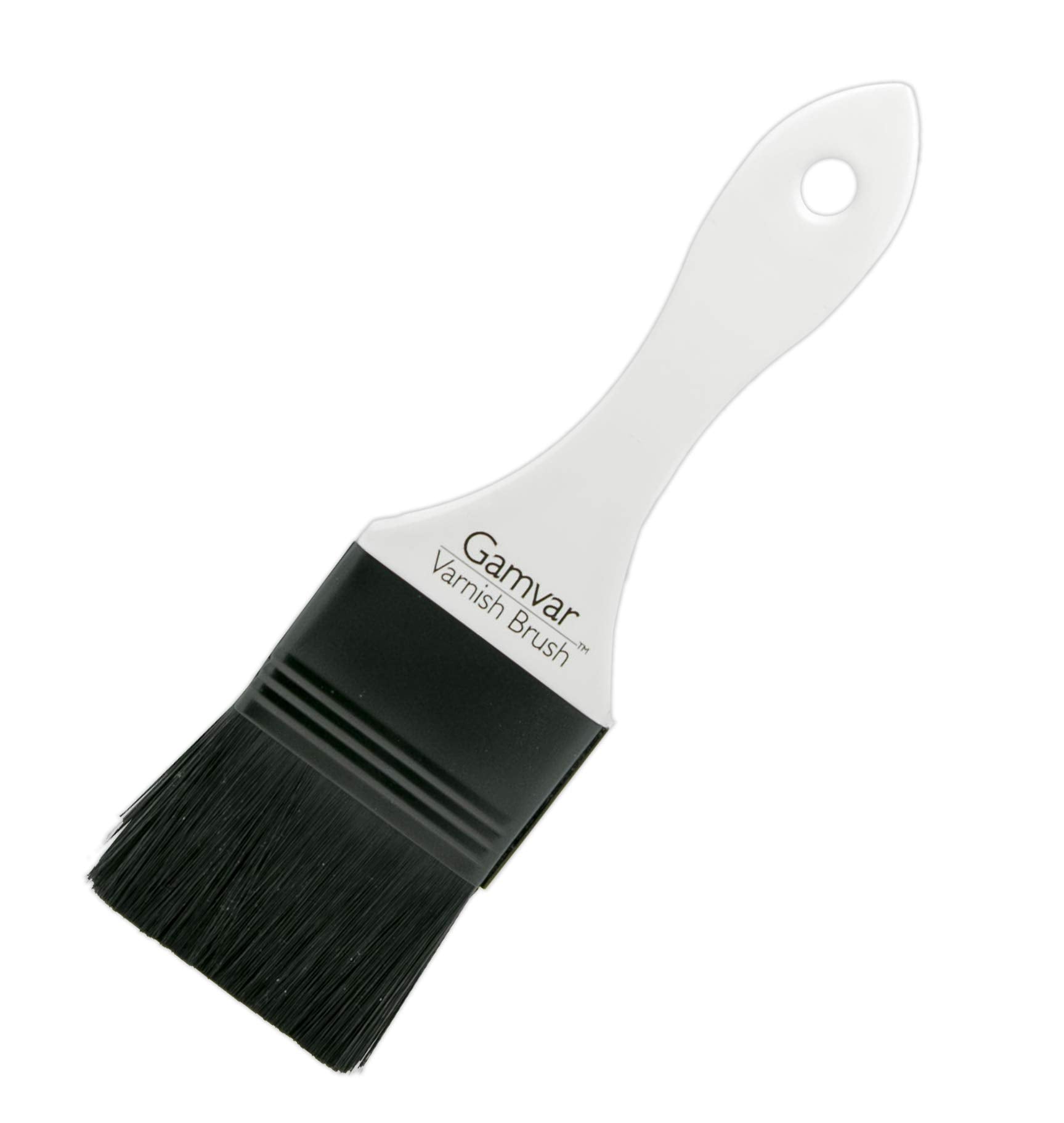 Gamblin Gamvar 55mm brush for precise varnish loading and smooth coats.