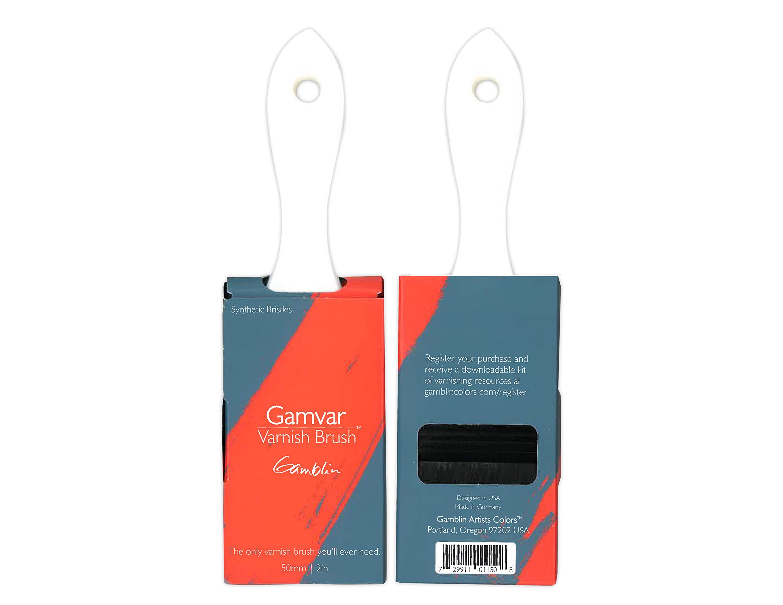 The Gamblin Gamvar brush applies even varnish with controlled sheen.