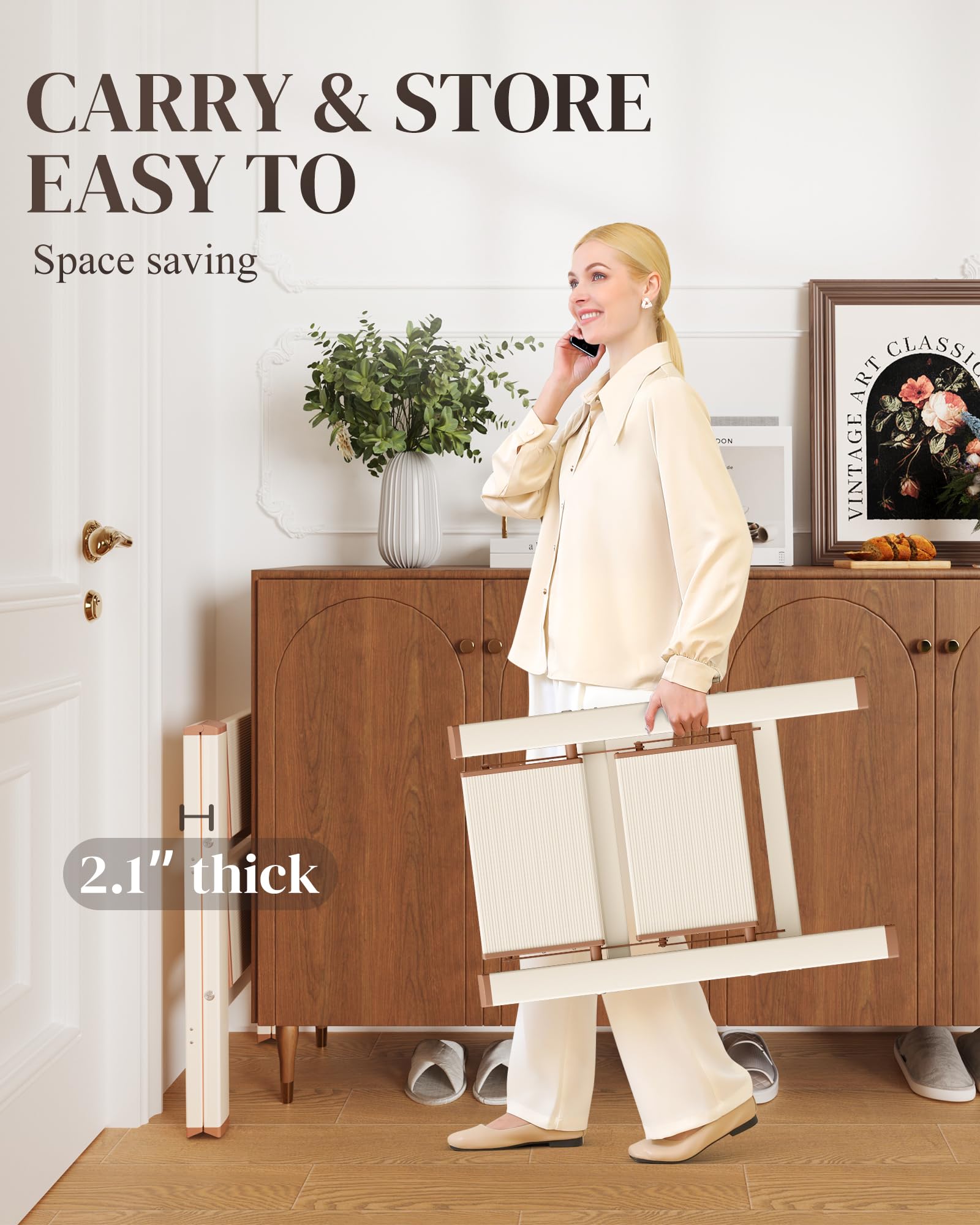 GameGem ladder helps reach high shelves and window cleaning.
