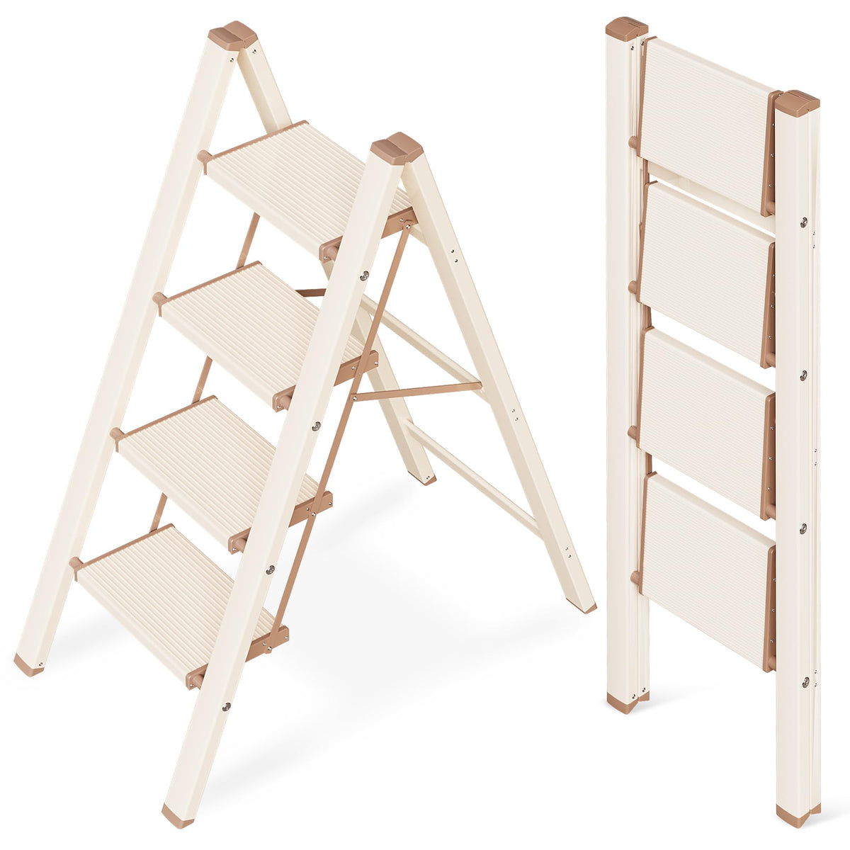 GameGem 4Step Ladder assembled shows sturdy aluminum construction for high reach tasks.