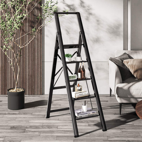 GameGem 5 Step Ladder comes fully assembled for immediate use.
