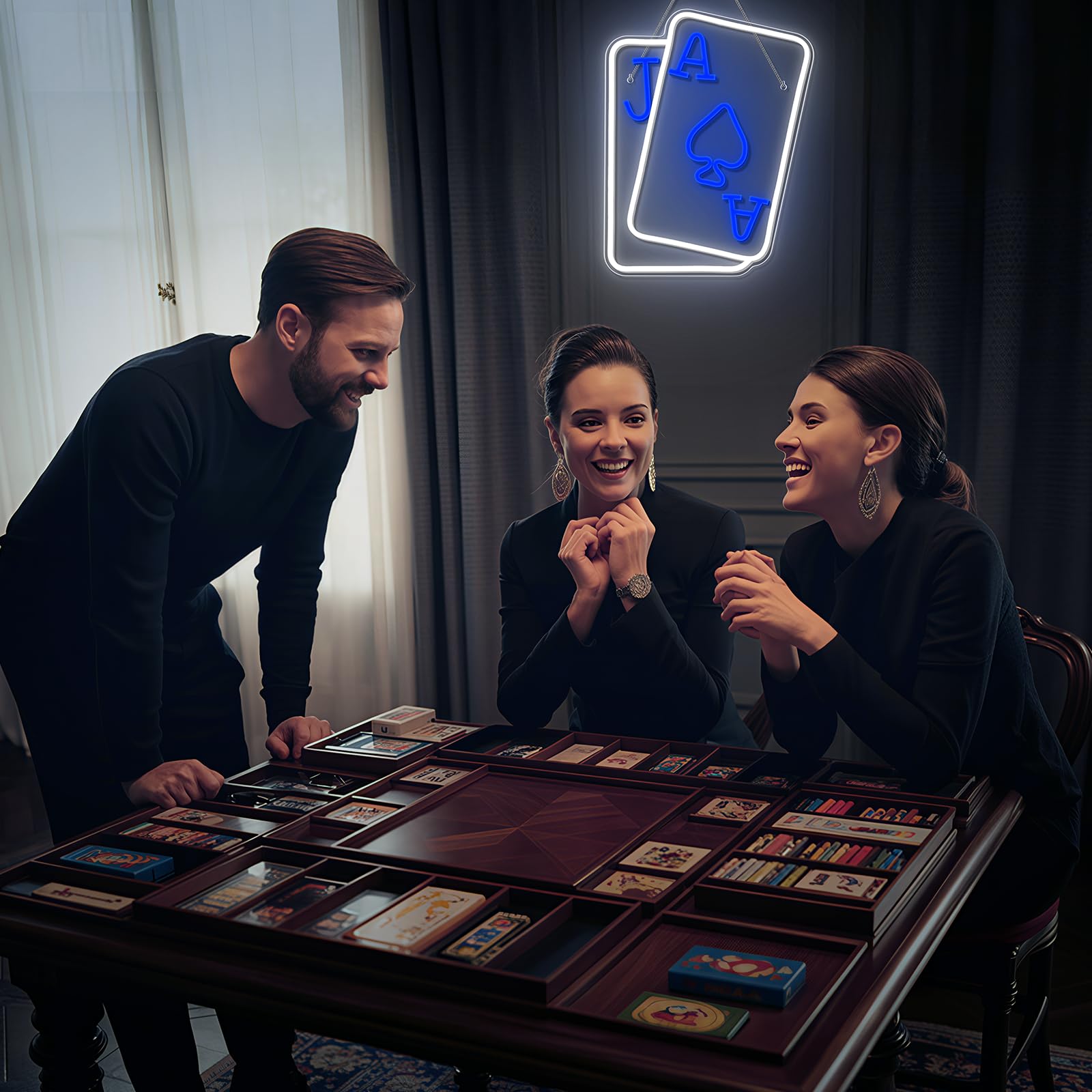 Gamerneon poker themed neon sign boosts game room atmosphere