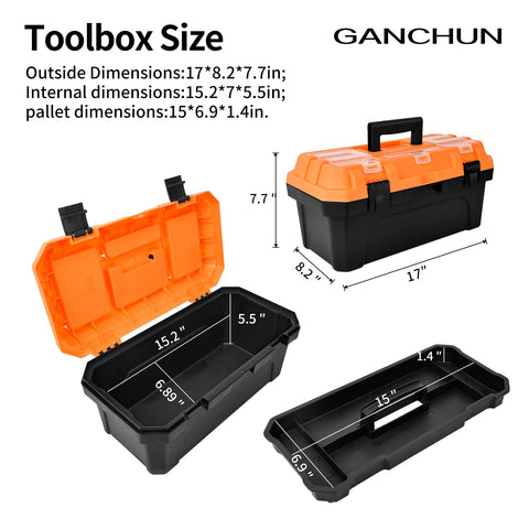GANCHUN toolbox built with durable PP material for long-lasting use.
