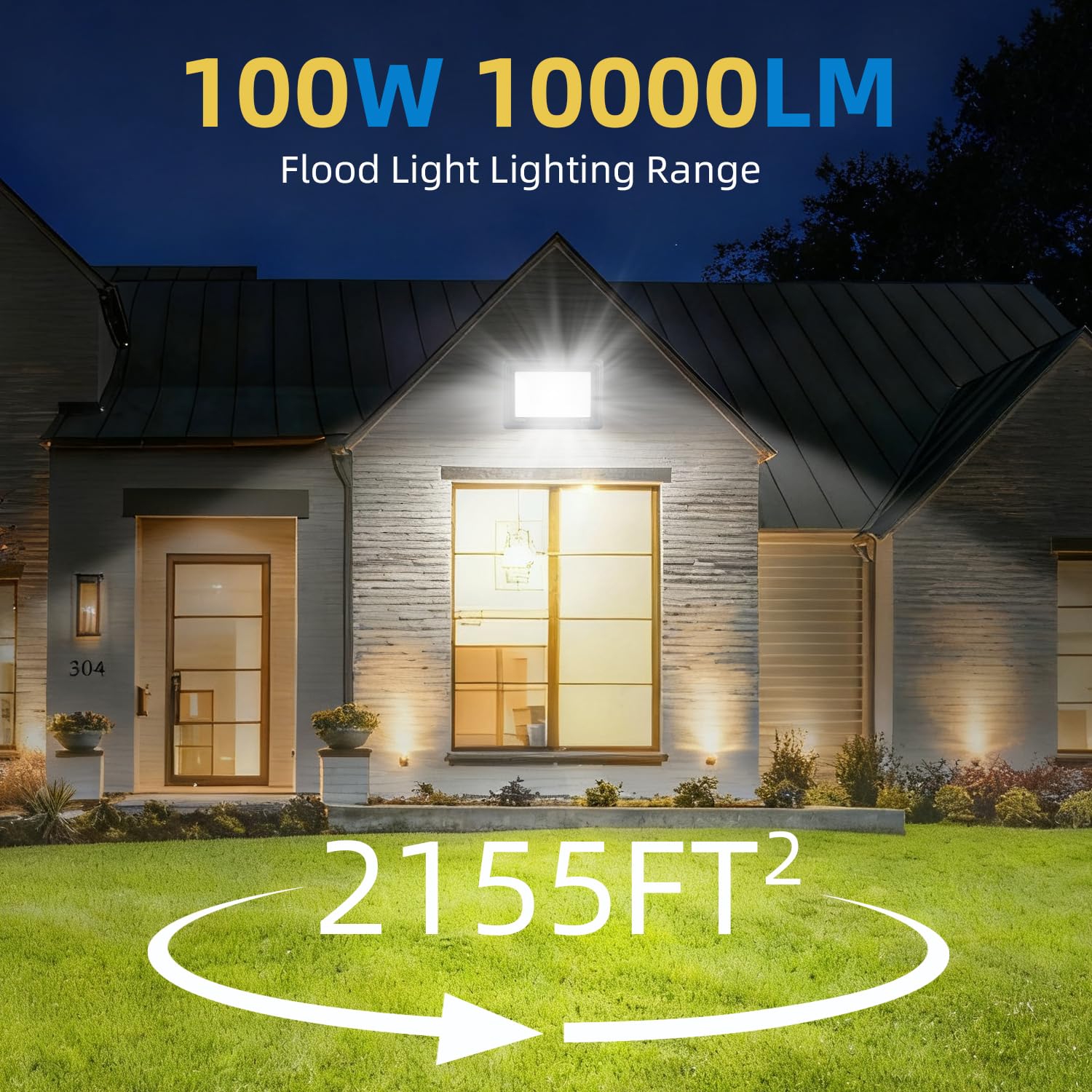 GANGZHIZI flood light plugged in for quick, wire-free setup