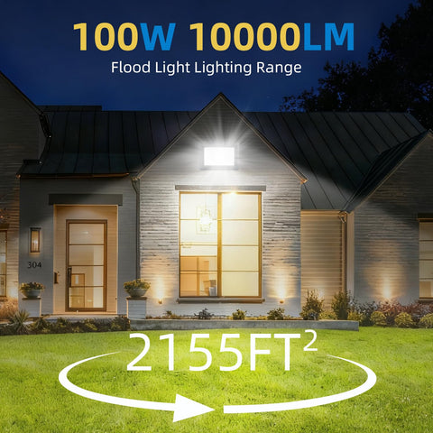 GANGZHIZI flood light plugged in for quick, wire-free setup