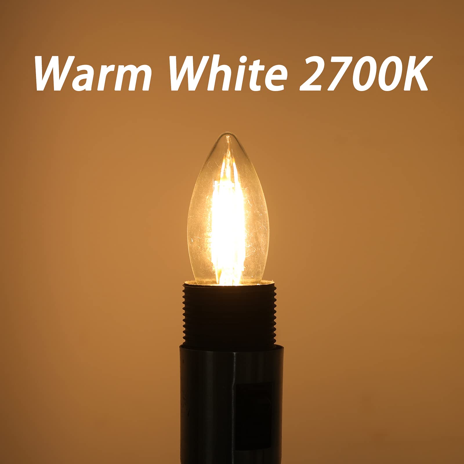 Ganiude E12 filament bulb suited for enclosed fixtures and lantern-style lights.
