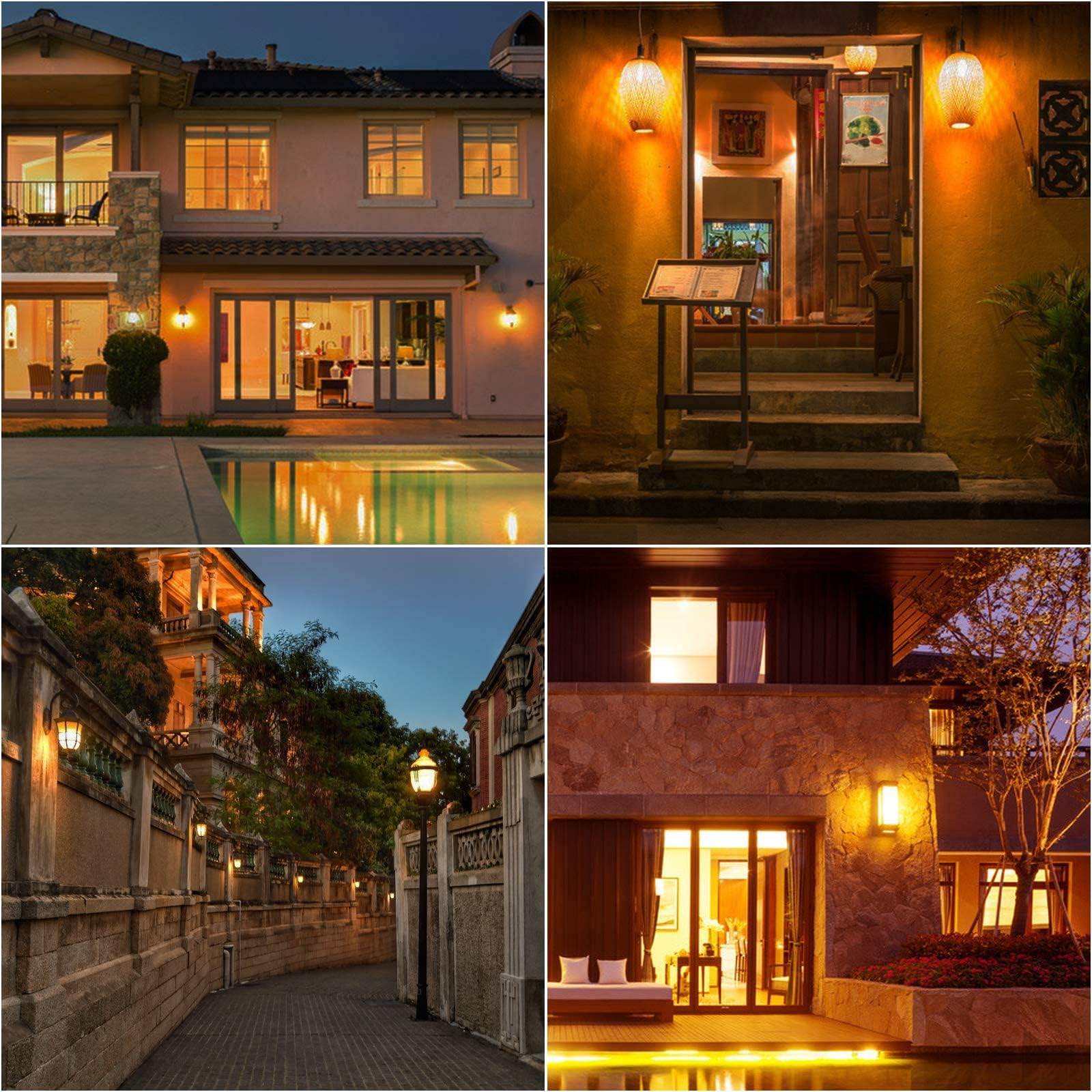 Ganiude E12 dusk-to-dawn sensor bulb for dry outdoor spaces and lanterns.
