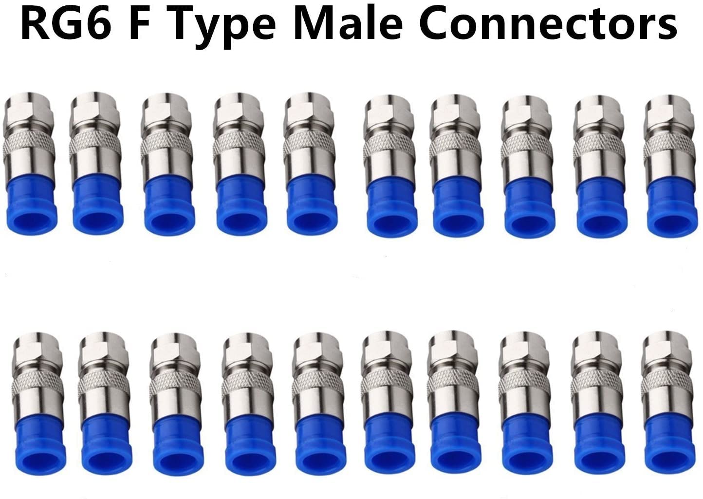 Gaobige female-to-female RG6 connectors for extending cable runs.