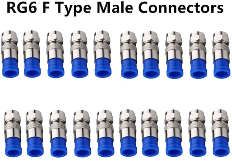 Gaobige female-to-female RG6 connectors for extending cable runs.