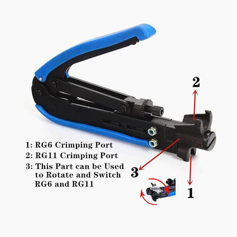 Gaobige universal coax tool with stripper for RG6 RG59 RG11 tasks