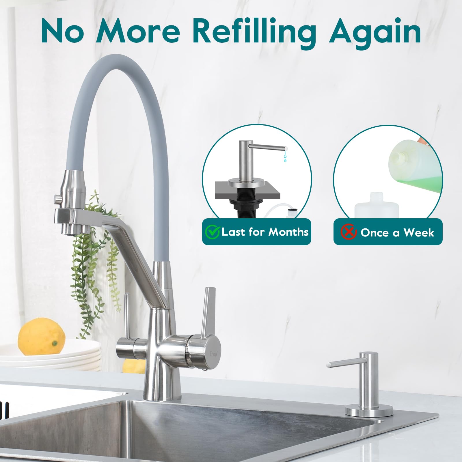 GAPPO multipurpose soap dispenser for hand soap, dish soap, or lotion.