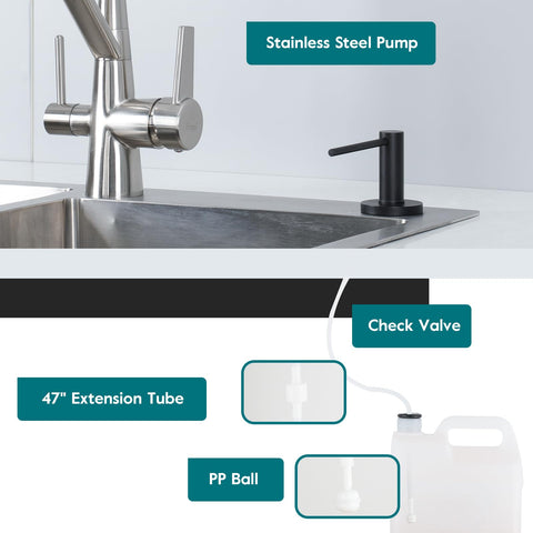 GAPPO stainless steel kitchen dispenser mounted on countertop for durability