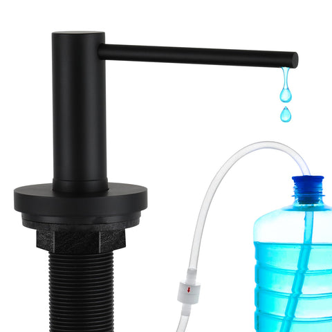 GAPPO matte black dispenser on kitchen sink for mess-free refills