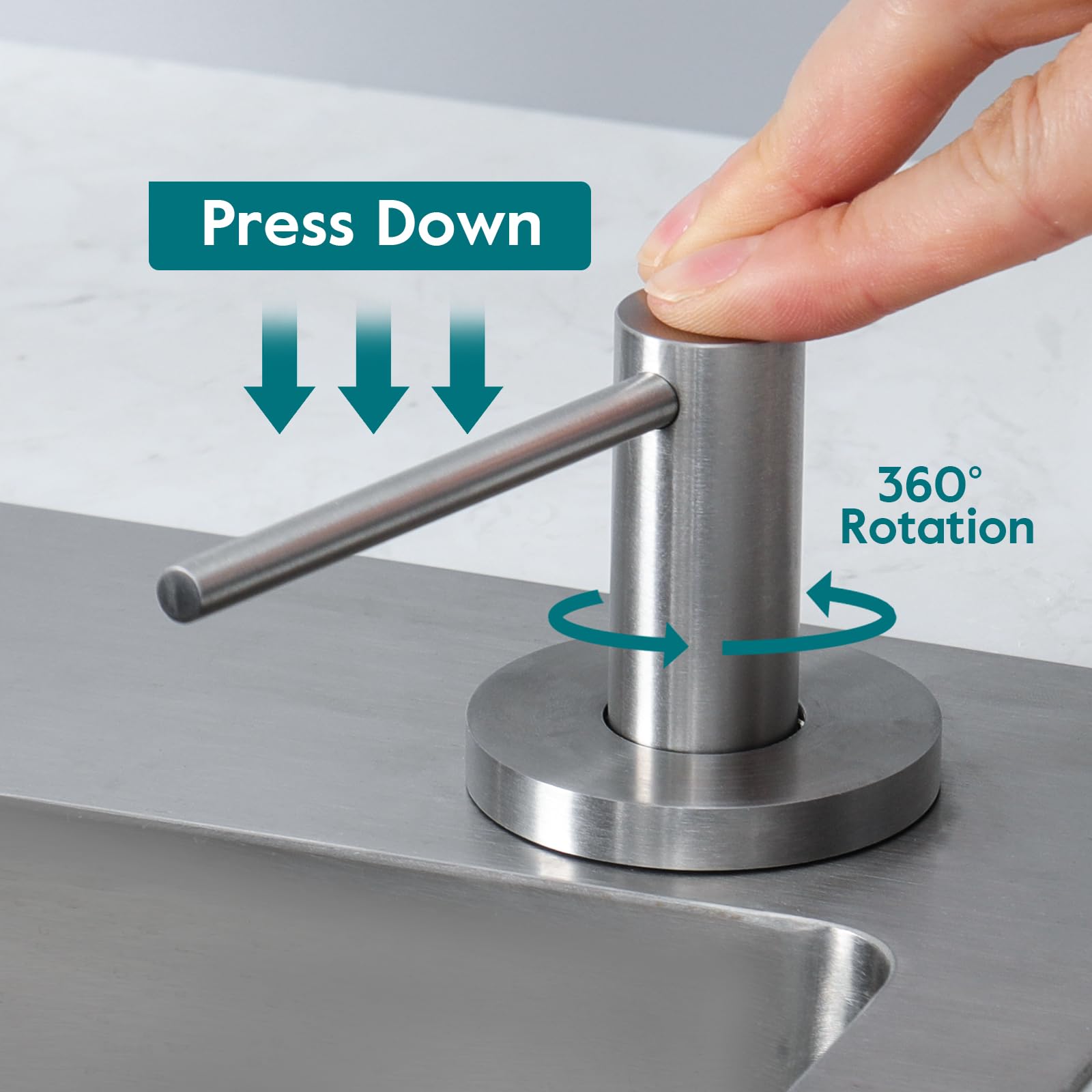 GAPPO brushed nickel finish close-up showing durable steel surface.