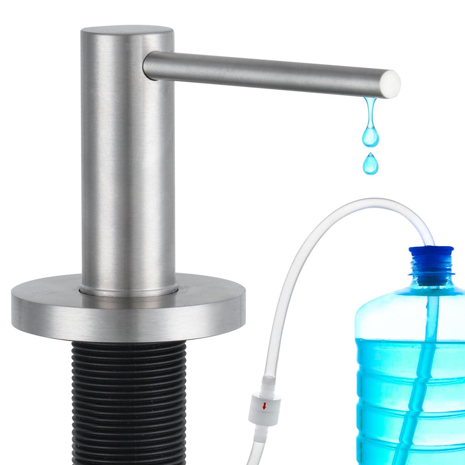GAPPO upgraded soap dispenser in brushed nickel front view for kitchen convenience.