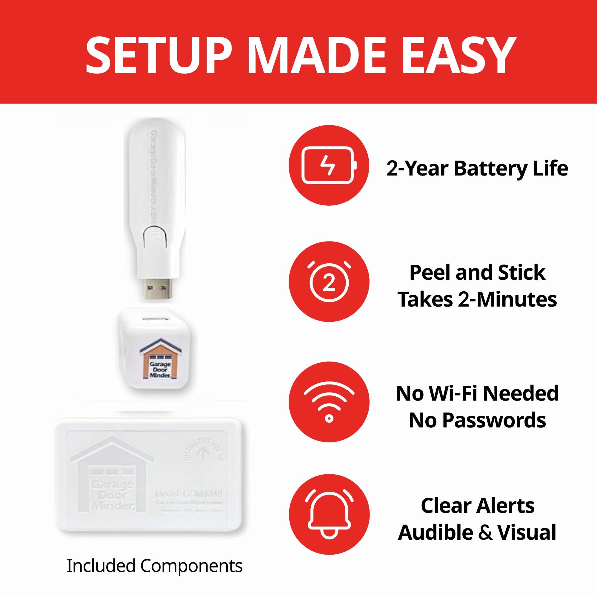 Garage Door Minder whole house notifications show door status across rooms
