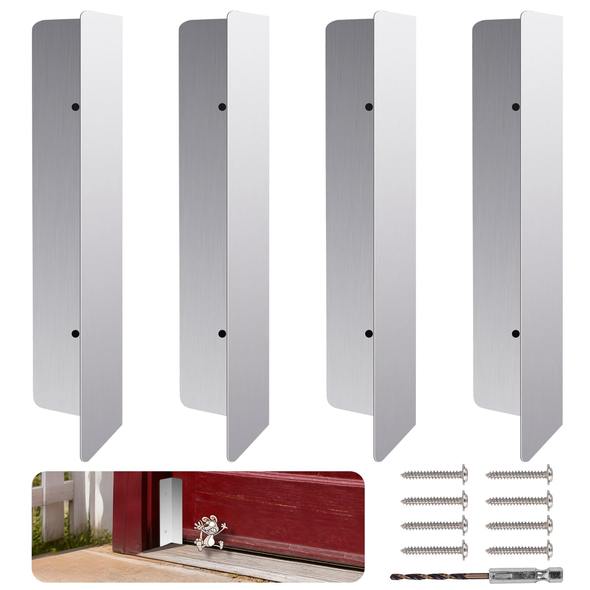 Garage Door Rodent and Snake Guard kit front view protects from pests