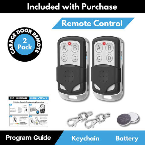 Included kit with battery, visor clip, and keychain for quick setup.