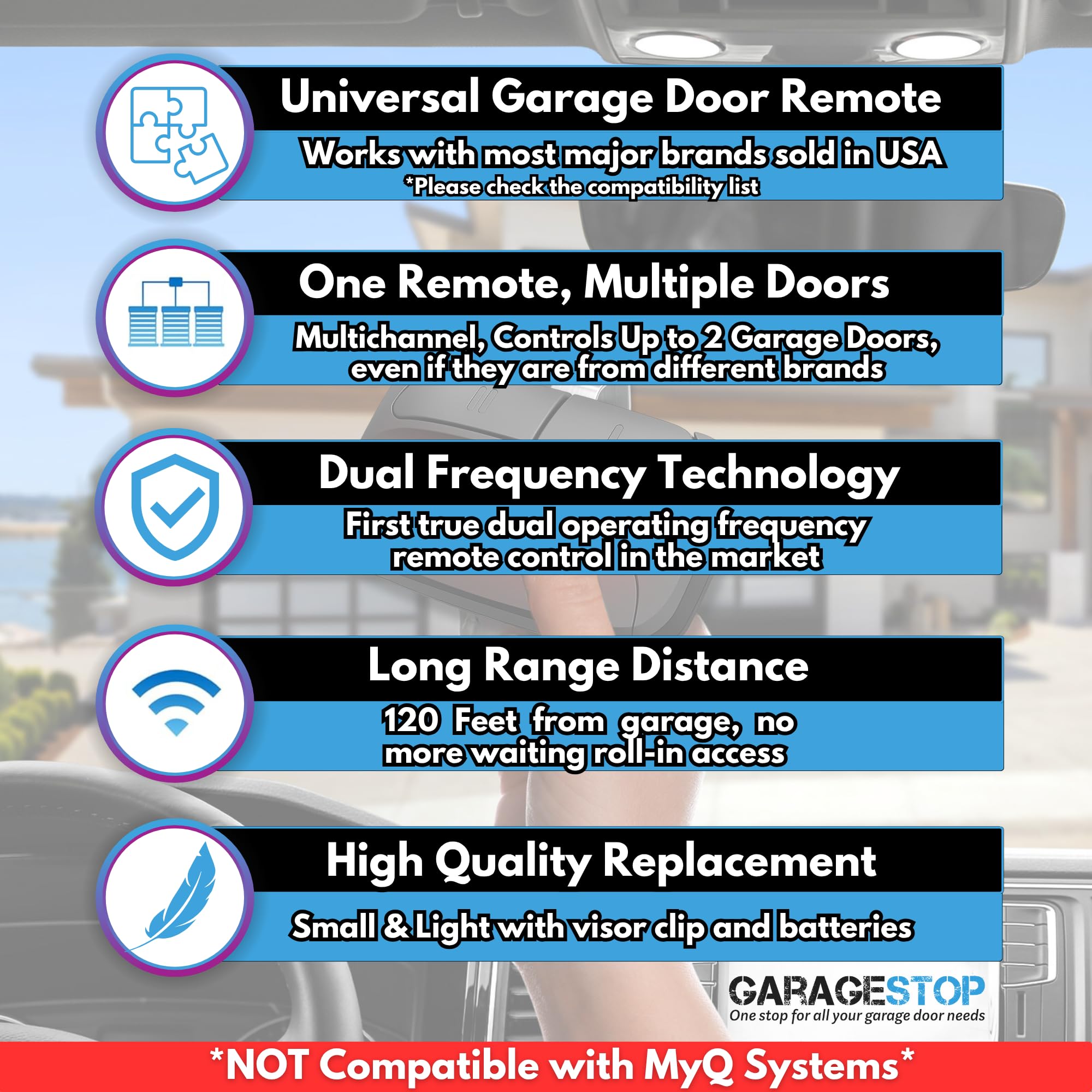 Garage Stop learn-button programming guide for quick pairing with modern openers.