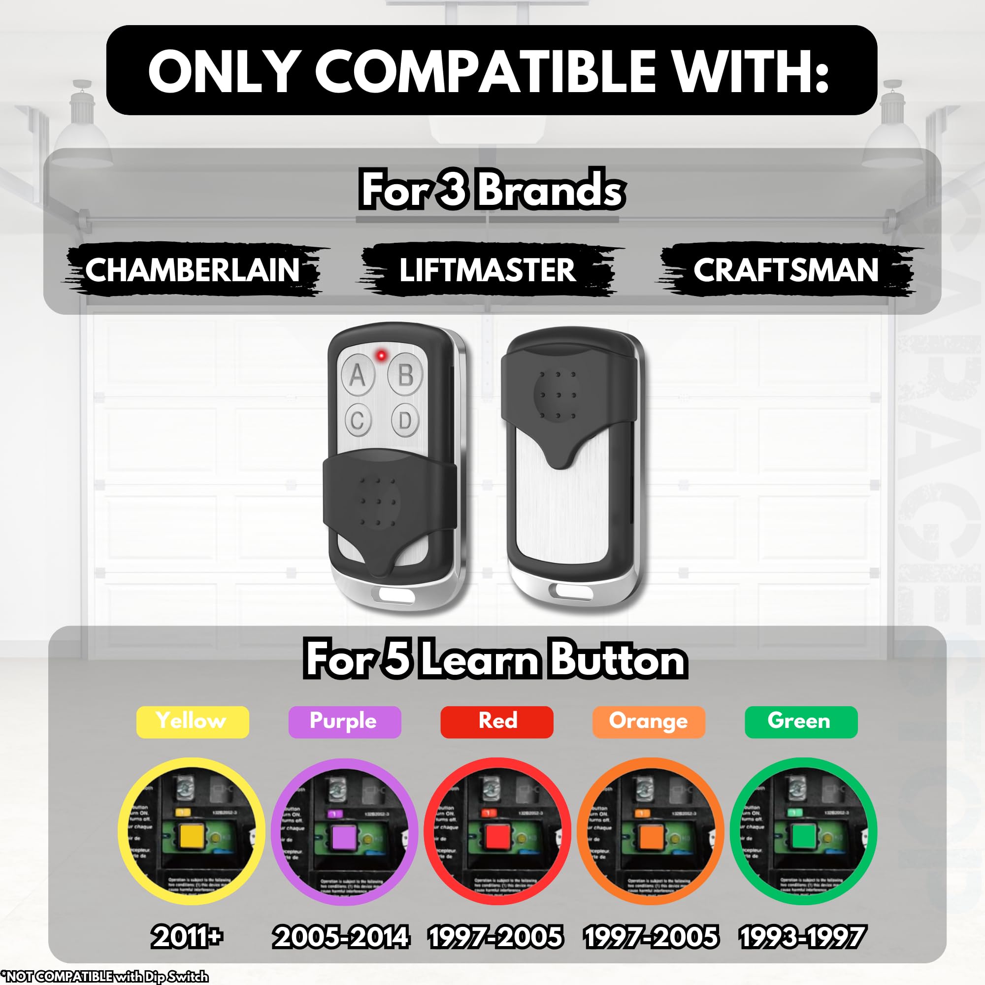 Garage Stop remote offers up to 120 feet of range for convenient entry.