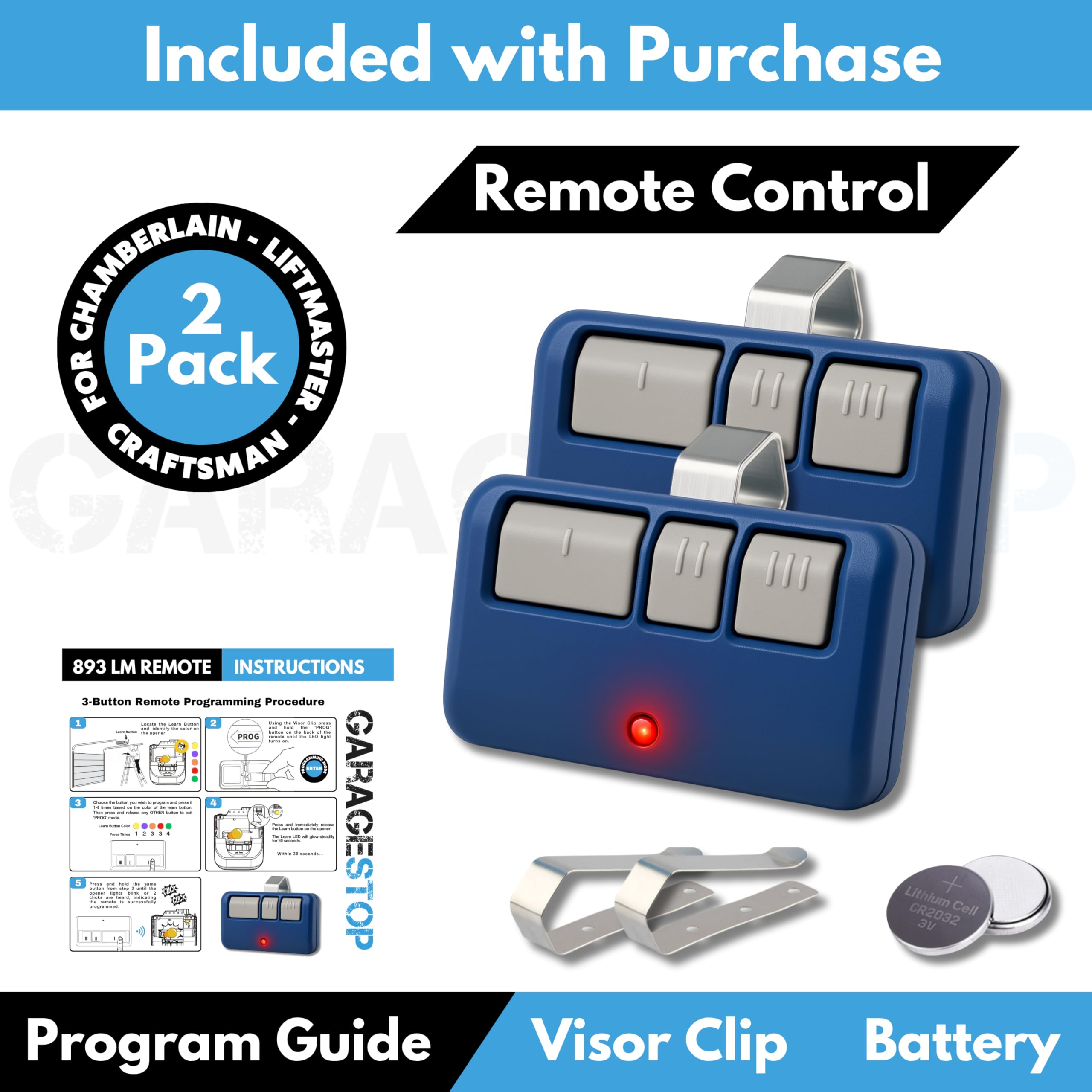 Garage Stop remote handles up to 3 doors, ideal for multi-door setups.